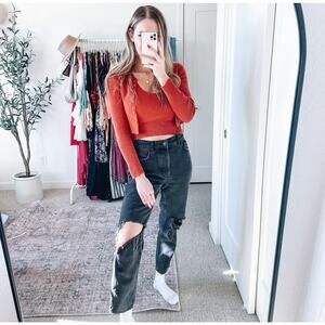 Free‎ People Black High Rise Jeans